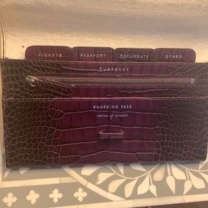 Aspinal of London travel wallet in croc